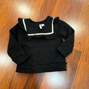 Janie and Jack Black Ruffle Sweatshirt